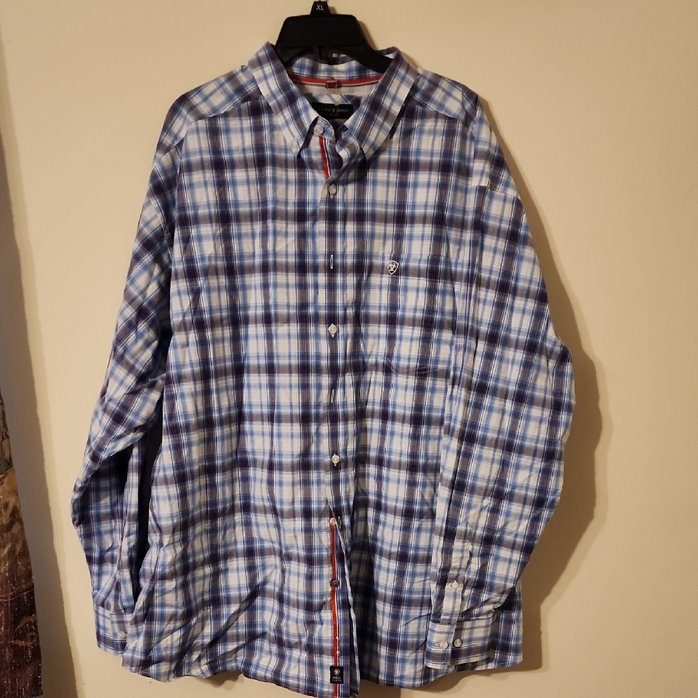 Ariat Pro Series Men's Blue Plaid Shirt NWOT